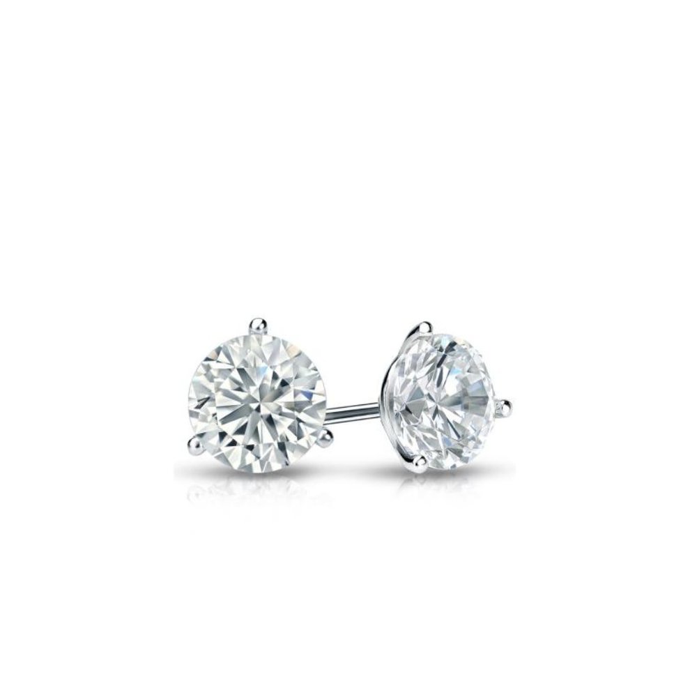 Moissanite Stud Earrings set in Sterling Silver